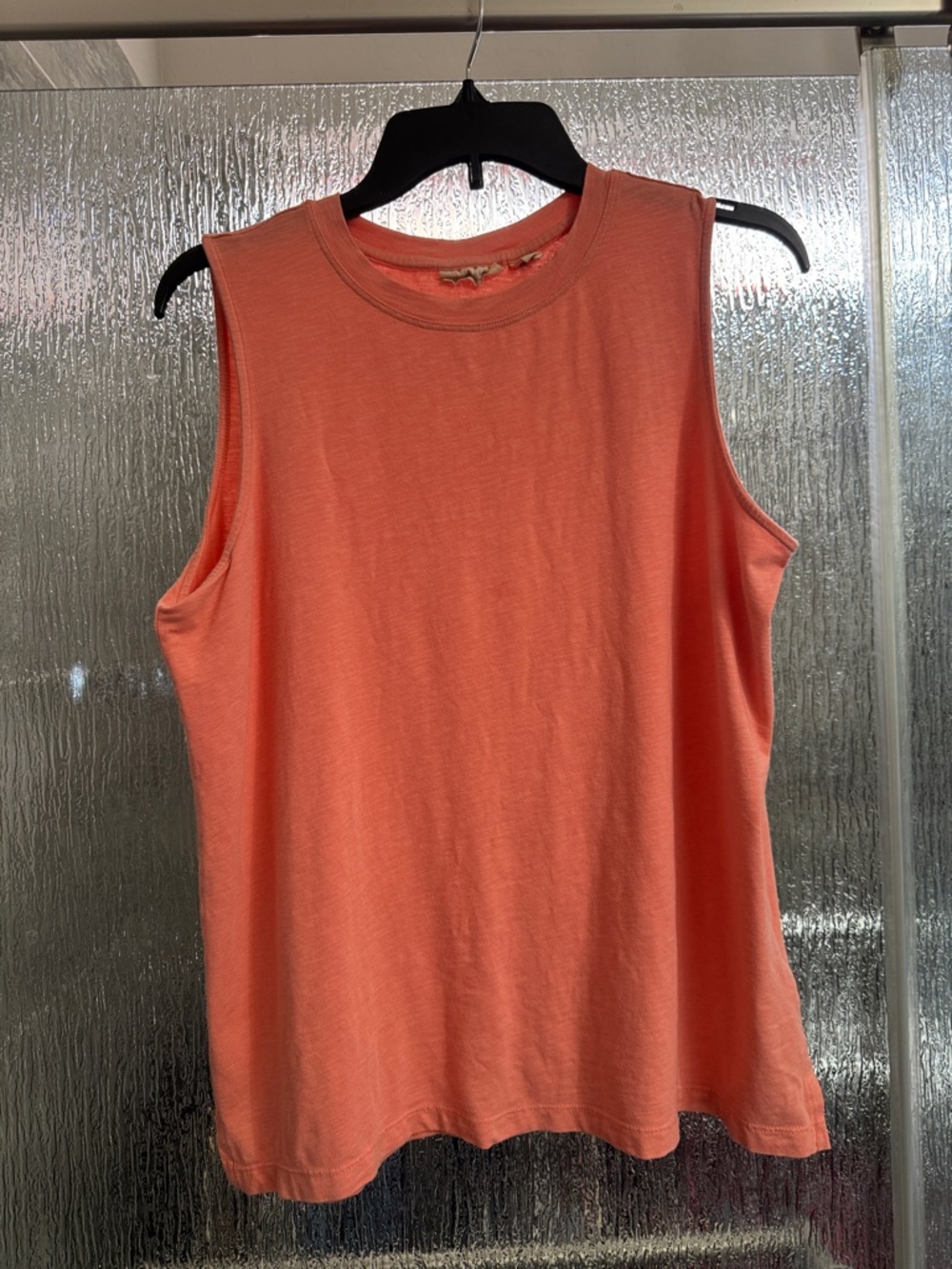 Christian Siriano Coral Sleeveless Crewneck Tank